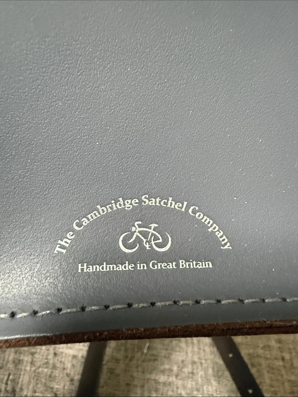 The Cambridge Satchel Company Slate Gray Leather Satchel Top Handle with strap